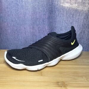Nike Free RN Flyknit 3.0 Black Volt Womens 10 Slip On Running Shoes AQ5708-001
